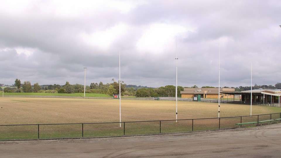 An oval with green and brown geass