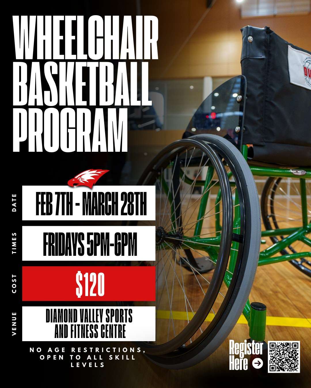 A flyer for wheelchair basketball program