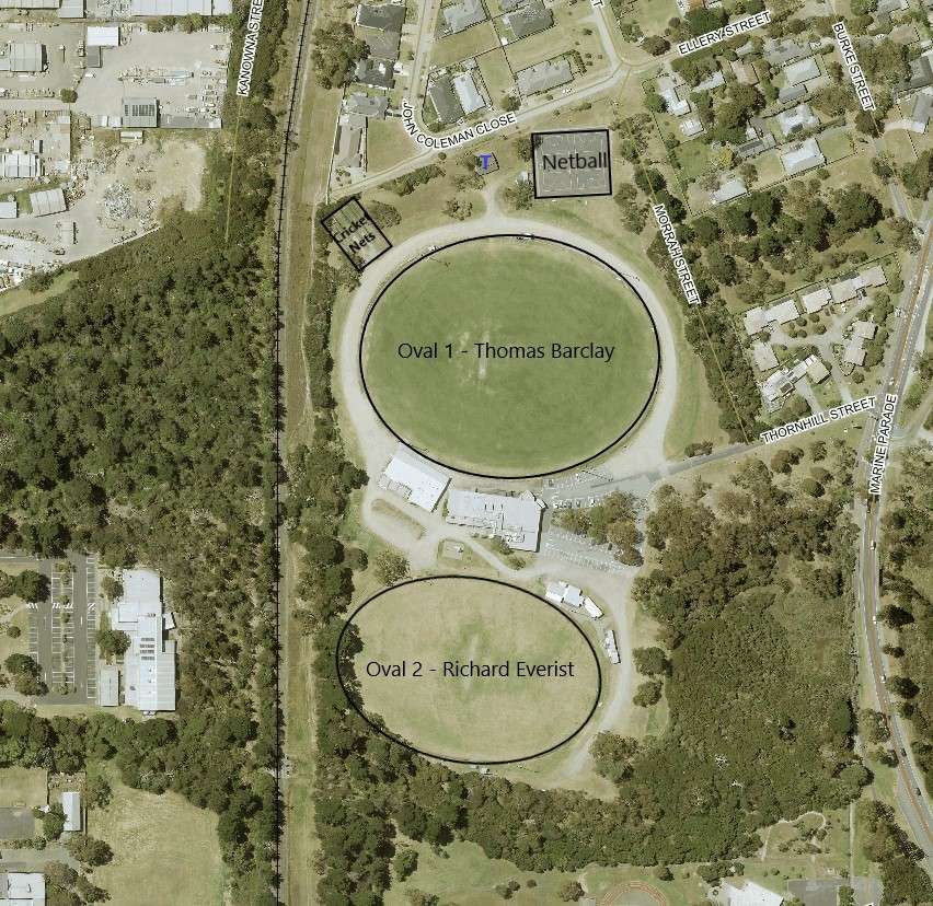 Aerial view of hastings ovals