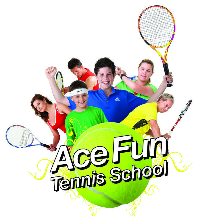 a green tennis ball with people with tennis racquets.