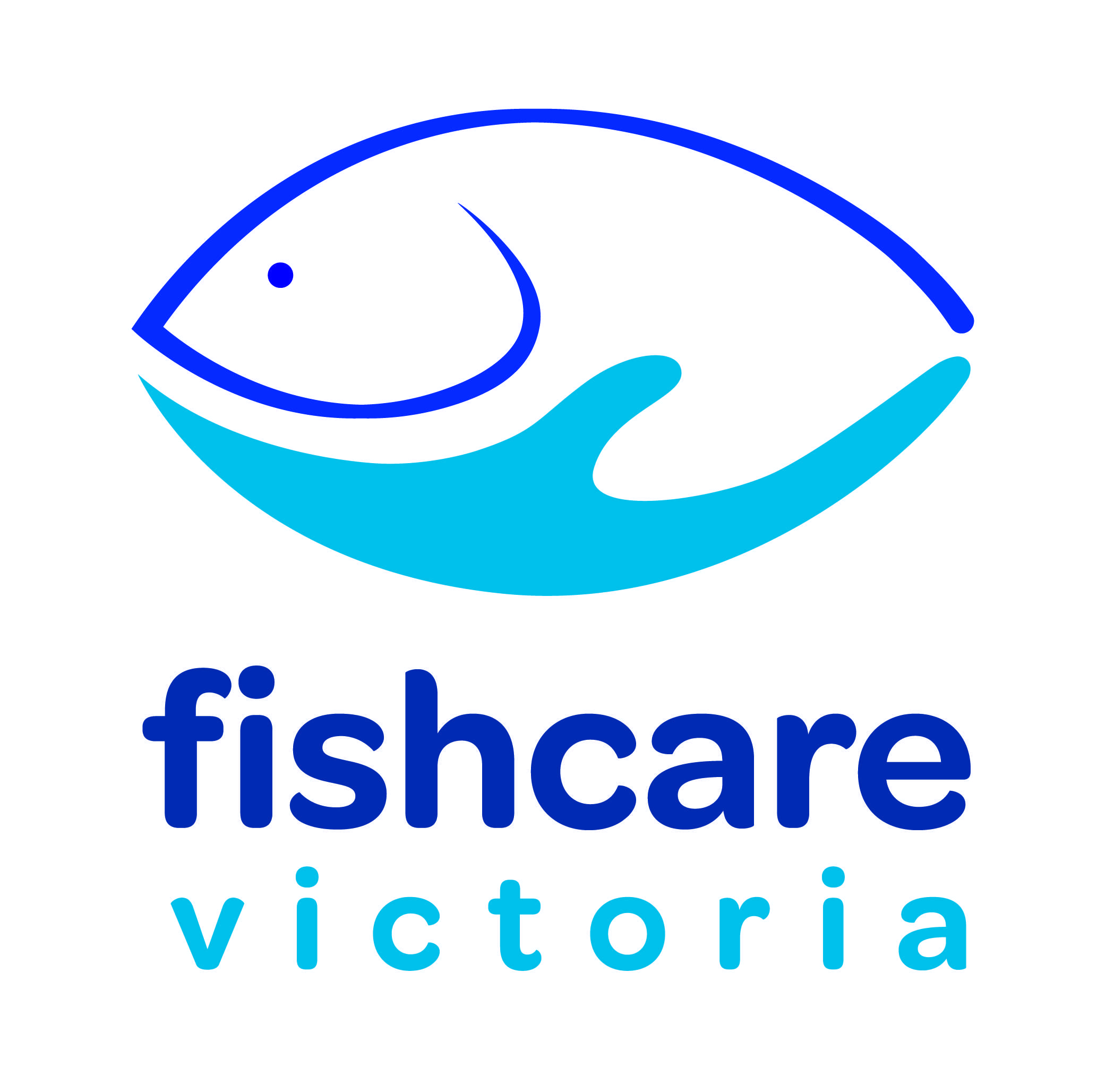 Pictured is the Fish care logo with a dark blue fish and a light blue hand holding it