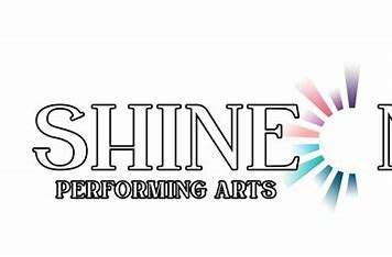 Logo for "SHINE PERFORMING ARTS," featuring bold text with colorful rays emanating from the letter "O" in "SHINE."
