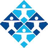 Abstract logo featuring four stylized human figures in blue and teal, forming a diamond shape that symbolizes unity and collaboration.