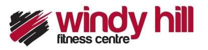 Logo of Windy Hill Fitness Centre featuring a stylized heart design with red and black colors, emphasizing health and wellness.