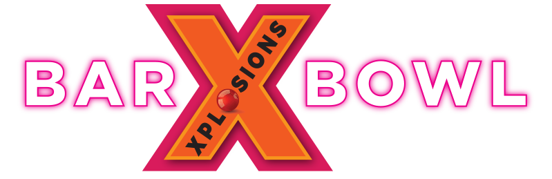 Pink writing with an Orange coloured letter X in between the words Bar and Bowl