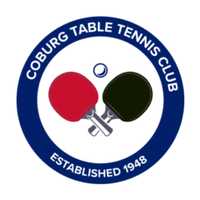 Red and Black table tennis bats on white background.