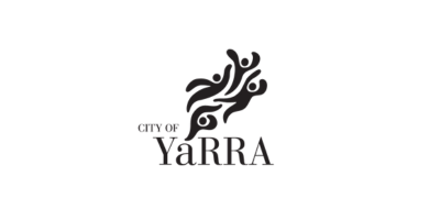 Black and white city of yarra logo