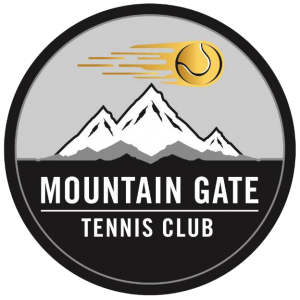 A white mountain with a yellow tennis ball in the air and white text on black background.