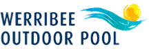Logo of Werribee Outdoor Pool featuring stylized text and a sun with wave graphics, representing a swimming facility.